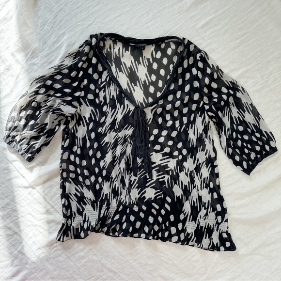 Ted Baker 100% Silk Black and White Blouse - Picture 3 of 9